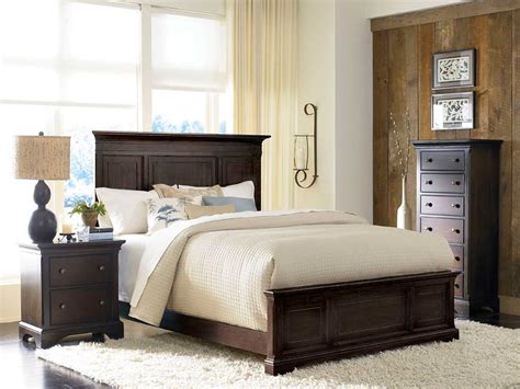 Essex collection white 4 piece queen bedroom set includes headboard, footboard, rails, dresser, mirror and nightstand. American Drew Ashby Park Peppercorn Bedroom Set B901-322PR ...