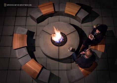 Use the sticks for roasting rods or fuel for the fire. Social Circle Firepit by Sticks+Stones | Indoor fire pit ...