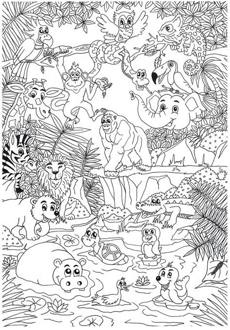 Wild animals coloring pages ]. Zoo coloring pages, Jungle coloring pages, Zoo animal ...