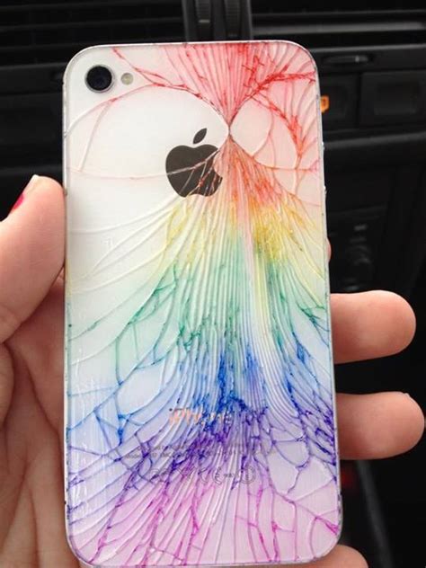 Repair a phone screen with nail polish. The back of my sister's iphone cracked. She decided to fix ...