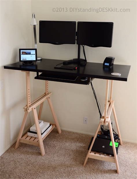 That's why we highly recommend building your own computer desk if you're interested in diy projects at all. IKEA LINNMON/ FINNVARD trestle desk | Escritorios, Hogar ...