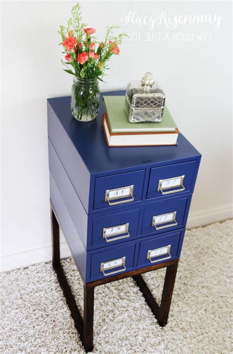 Original pulls/label tags can be purchased elsewhere. Card Catalog Side Table - Stacy Risenmay