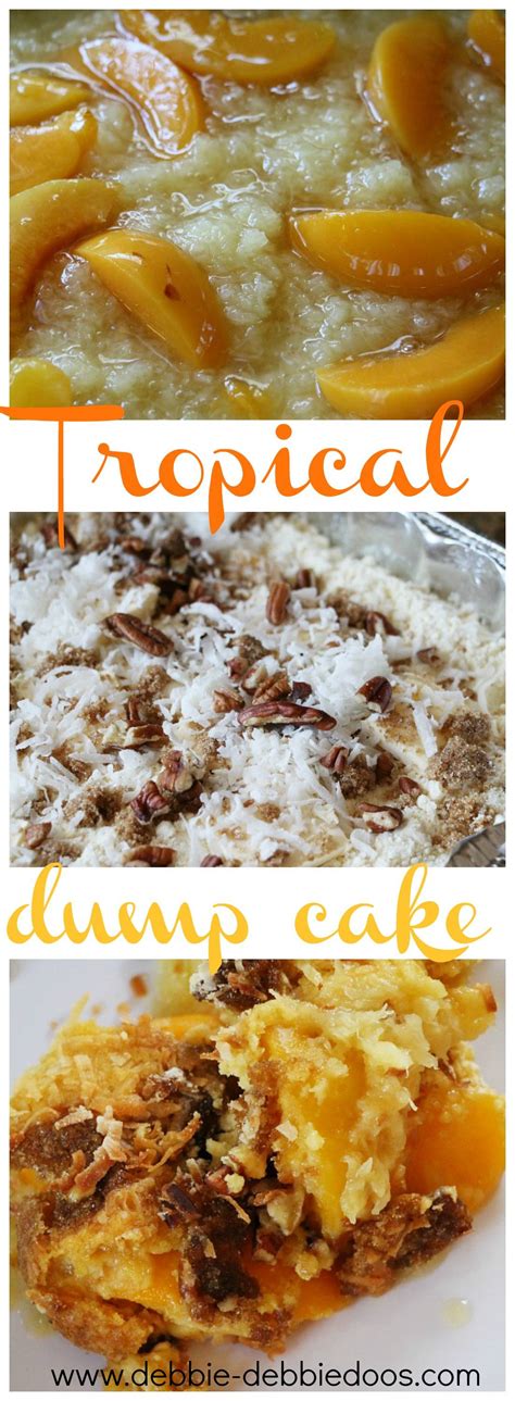 You literally just dump everything in and cook it. How to make a tropical dump cake - Debbiedoos