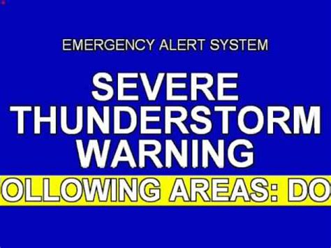 Severe thunderstorms can and do produce tornadoes and a lot of lightning without warning.8. Emergency Alert System - Severe thunderstorm warning in ...