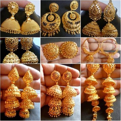 22K Gold Plated Indian Different Variation Jhumka Earrings | Etsy in 2020 | Pure gold jewellery ...