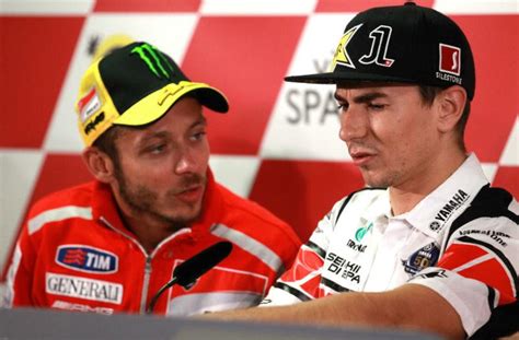 While rossi only had to ease past the likes of sete gibernau, max biaggi, marco melandri, nicky hayden and a young jorge lorenzo, marquez will have complete the task of a further five wcs while beating what is left of valentino and pedrosa, a strong and young viñales, (considering they improve. Valentino Rossi and Jorge Lorenzo shocked at Stoner's ...