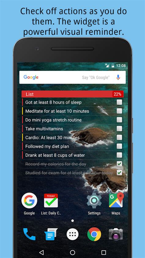 This apps' mission is to encourage, support, and reward you for taking meaningful daily action towards the attainment of your goals, big or small. List: Daily Checklist - Android Apps on Google Play