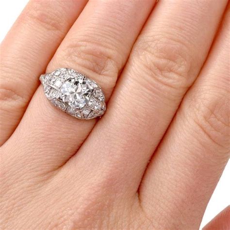 In time you'll be able to buy vintage jewelry online that is authentic and you know has true value. Antique Art Deco Filigree Diamond Platinum Engagement Ring For Sale at 1stdibs