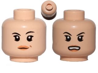 Lego Minifigure Head Man, Light Nougat, Dual Sided Extra Extra Bricks 