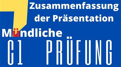 Maybe you would like to learn more about one of these? #Zusammenfassung der Präsentation C1 Telc Mündliche Prüfung - YouTube