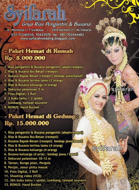 Garisa wedding kami juga menyewakan sewa baju pengantin, kebaya pengantin dan peralatan pernikahan seperti : Dekorasi Pelaminan | Rias pengantin | Surabaya: Paket Hemat