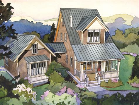 Multigenerational house plans, master on the main house plans, adu house plans, mother in law house plans, portland house plans, two master suites. The Cherry Two | Perfect Little House