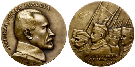 Jubileuszowy medal z cennego złota. medal Józef Haller, 1919, Polska - E-aukcja - Warszawskie ...