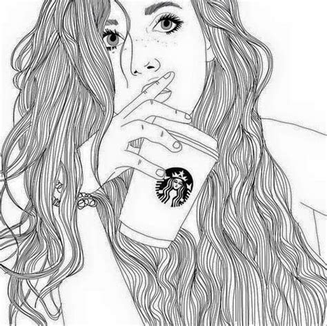 Tekenen is helemaal niet moeilijk. ik heb een meisje getekend die Starbucks Koffie heeft ...