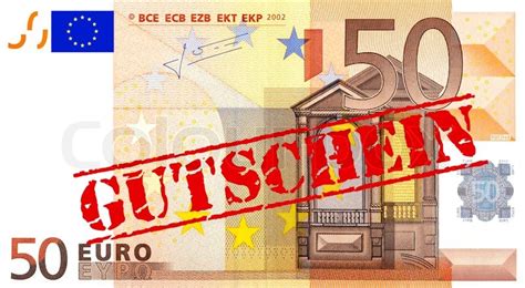 1 ein großer geldschein, ein kleiner geldschein. Banknote Euro Geldschein Gutschein gestempelt | Stockfoto ...