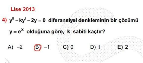 2018 öabt çıkmış matematik alan eğitimi soruları. Diferansiyel Denklemler (ÖABT) Alan Matematik Sınavı ...