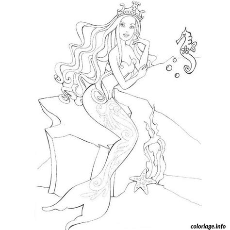 Coloriage Barbie Sirene Dessin Barbie à imprimer