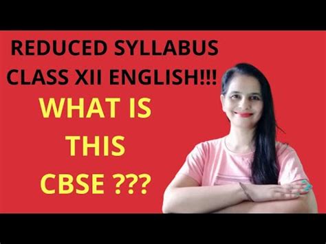 •• questions from past examination papers. REDUCED SYLLABUS OF ENGLISH CLASS 12 CBSE - YouTube