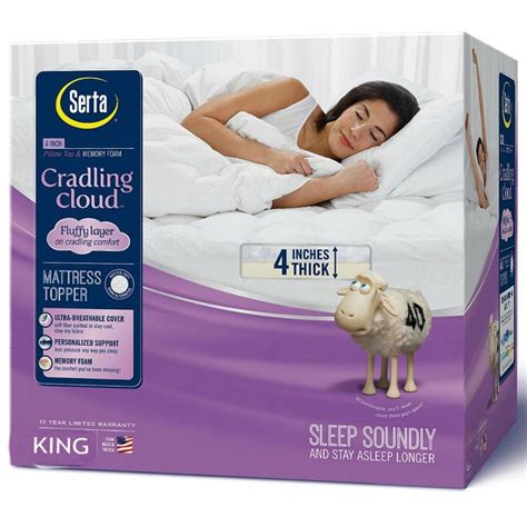 Down alternative options are typically made of polyester and are hypoallergenic. Serta 4-inch Cradling Cloud Memory Foam Mattress Topper ...
