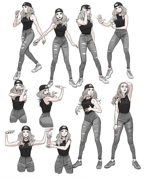 How to draw a simple anime girl, step by step, drawing guide, by dawn. Modern Dance Reference Drawing Dytto Dance Poses | Sketch ...