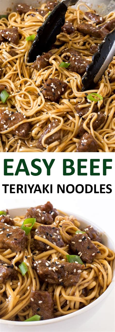 Ground beef and noodles with a creamy, cheesy sauce. Beef Teriyaki Noodles | Recipe | Teriyaki noodles, Beef ...