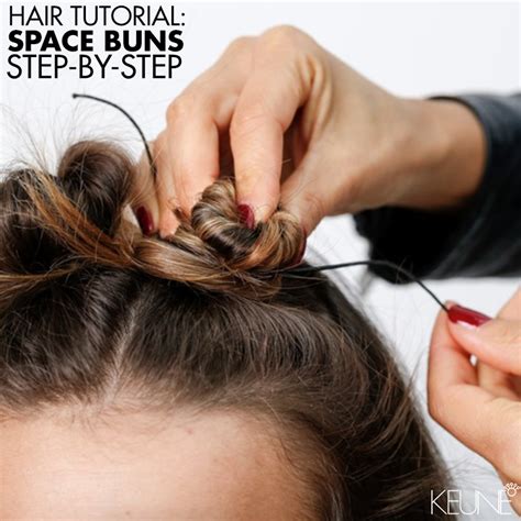 Step 3) curl the hair in the front that's left out. Hair Tutorial: Space Buns - Step-By-Step - Bangstyle ...