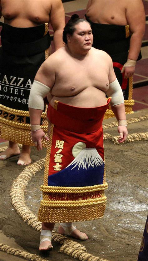 平成三十年五月場所 東十両八枚目 照ノ富士 春雄 0勝9敗6休. 照ノ富士の初日、2日目の化粧まわし（撮影・西海健太郎 ...