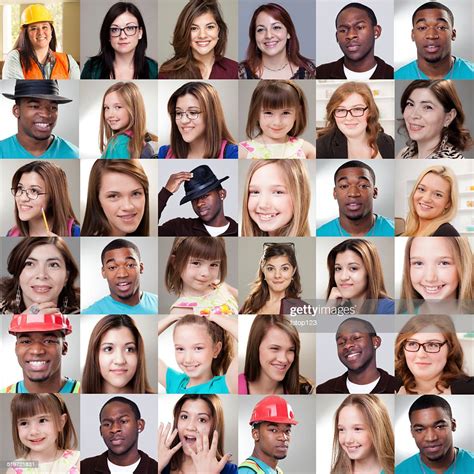 People Collage Different Expressions Ethnicities Ages Stock Photo - Getty Images