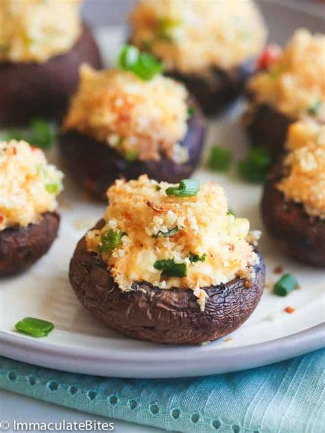 The key to this crab stuffed mushroom recipe is to chop all of the ingredients very finely. Crab Stuffed Mushrooms - Immaculate Bites | Crab stuffed ...