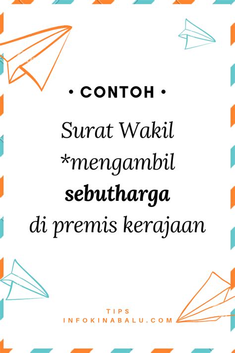 Contoh surat wakil via fotos.etrr.com.br. CONTOH SURAT WAKIL SEBUTHARGA - Blog, Tips dan Info Kerjaya