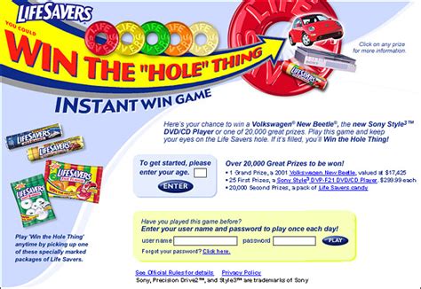 Check spelling or type a new query. Lifesavers Win the "Hole" Thing Instant Win Game | John M ...