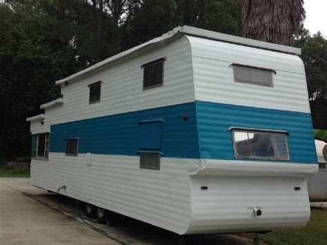 Has front bedroom with storage, rear bunks. Check out this 1954 Ventoura Two Story Loft Liner Land ...