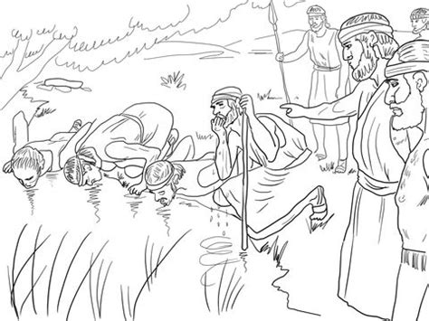 Coloring pages fresh best bible kids images on photograph. Gideon Selects His Army of 300 Men Coloring page (With ...