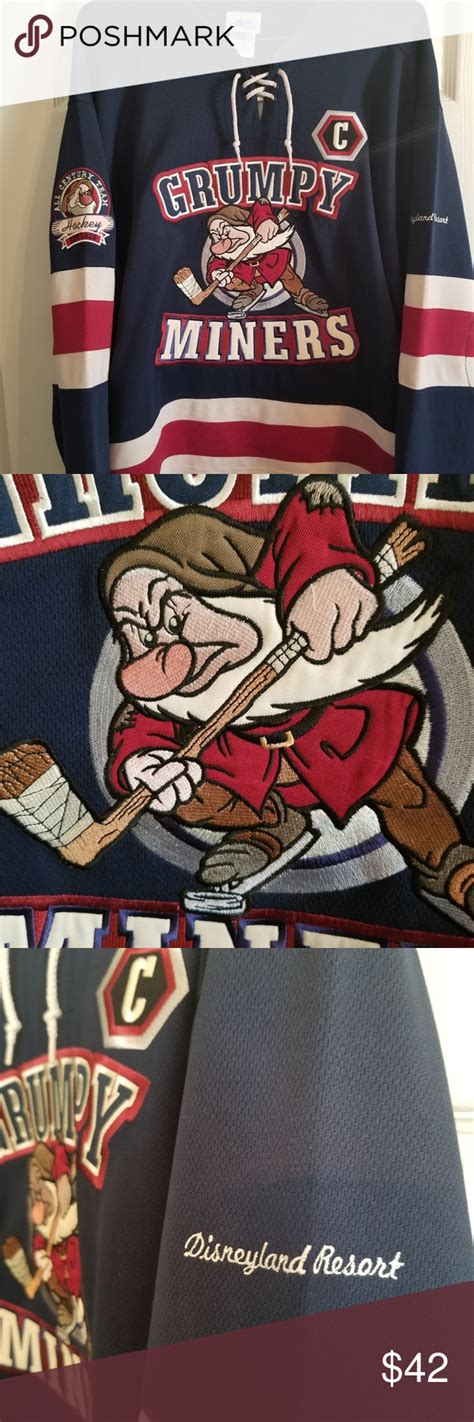 The shirt is a bit see through when not on, but no one can tell when you are wearing it. Disney Grumpy Hockey Jersey (With images) | Large shirts ...