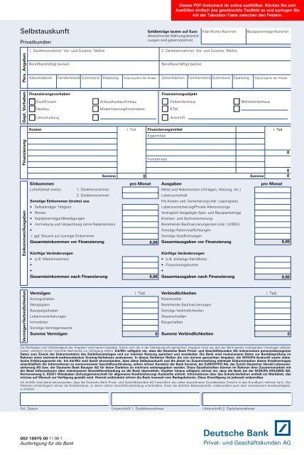 Welche sind für die bonitätsprüfung wichtig? Selbstauskunft Deutsche Bank Privat.pdf