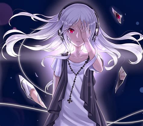 She spends much of her time being mean to those around her and is spurred on. Image - Headphones, long hair, red eyes, bandaids, white ...