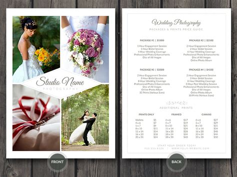 It's written primarily as a wedding photographer contract, but it can be used as an event photography contract as well. Wedding Photographer Pricing Guide / Price Sheet List 5×7 V3 - Photoshop PSD Template - Cursive ...