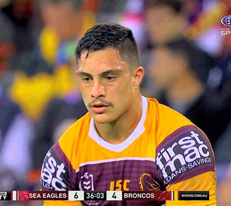 Staggs was a surprise name when he cropped up in the broncos' nrl team last year, but got an even bigger shock when he came into his first nrl match from the bench after just a few minutes. COACH IS GAY: Kotoni Staggs