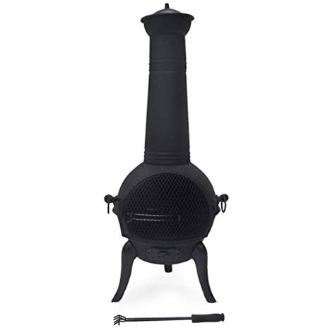 A chiminea has a wide opening for the fire and a chimney to help direct smoke. Harima Logi - Xl Large 122cm 48 Inch Black Cast Iron ...