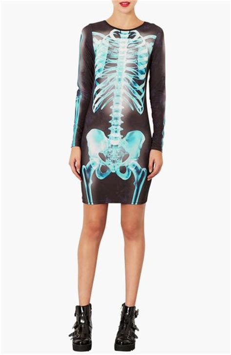 Check spelling or type a new query. Topshop X Ray Skeleton Bodycon Dress in Blue | Lyst