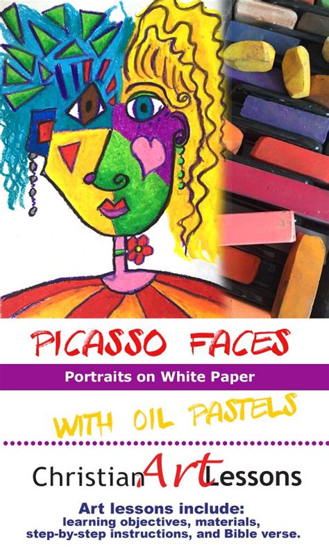 Oil pastel picasso faces art lesson | deep space sparkle. Picasso Faces on White Paper New! Portrait Art lesson with oil pastels. Learn how to draw ...