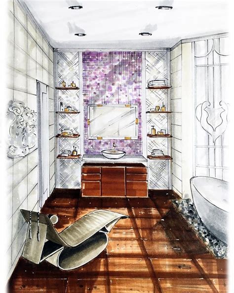 It is simply because graph paper has more accurate size and space to create bathroom design sketch. Interior Design Sketches | Interior design sketches, Interior design renderings, Interior sketch