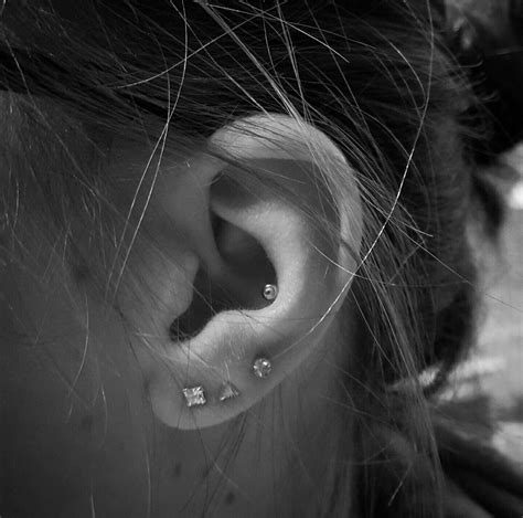 Piercings through the outer shell are called outer conch piercings. My inner conch piercing #loveit