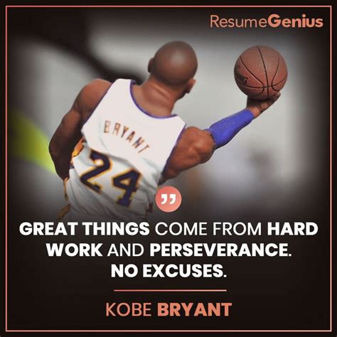 Kobe bryant was a retired and legendary american professional basketball player. "Great things come from hard work and perseverance. No ...
