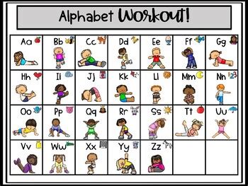 4 day split workout using the full body routine Alphabet Workout by The Active Educator | Teachers Pay Teachers