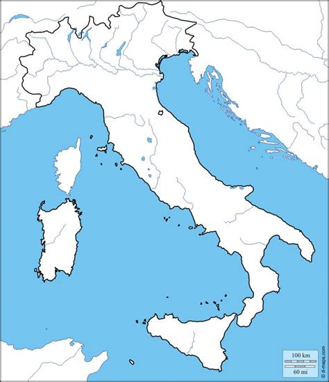 La russia confina a nord con il mare di barents, il mare di kara, il mare di laptev, il mare della siberia orientale, che sono tutte sezioni del mar glaciale artico; Italia: mappa gratuita, mappa muta gratuita, cartina muta ...