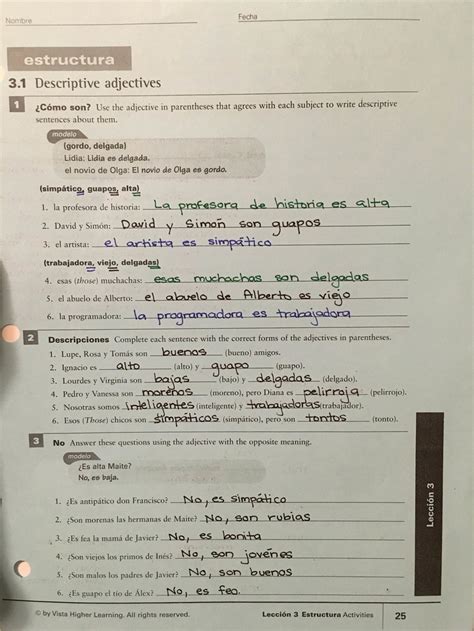 Avancemos 2 unidad 4 leccion 2. Answers to Spanish 1 Worksheets - Skyline High School Spanish