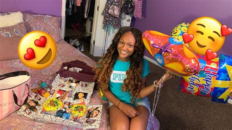 Get her a card and write her a short story about your love to her. SUPRISING MY GIRLFRIEND FOR HER BIRTHDAY!!!! - YouTube