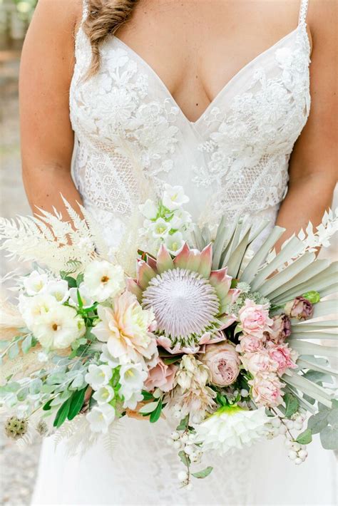 Maybe you would like to learn more about one of these? Protea Bouquet for Wedding at Saddle Wood Farms in ...