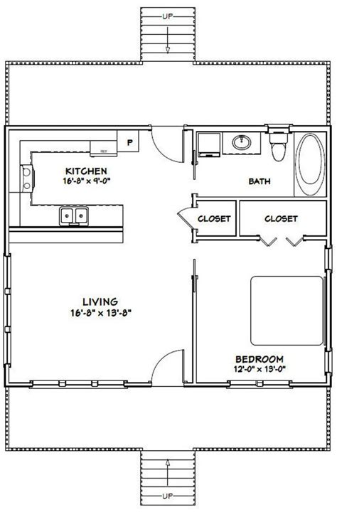 Call us at 1 877 803 2251. 30x24 House 1-Bedroom 1-Bath 720 sq ft PDF Floor Plan ...